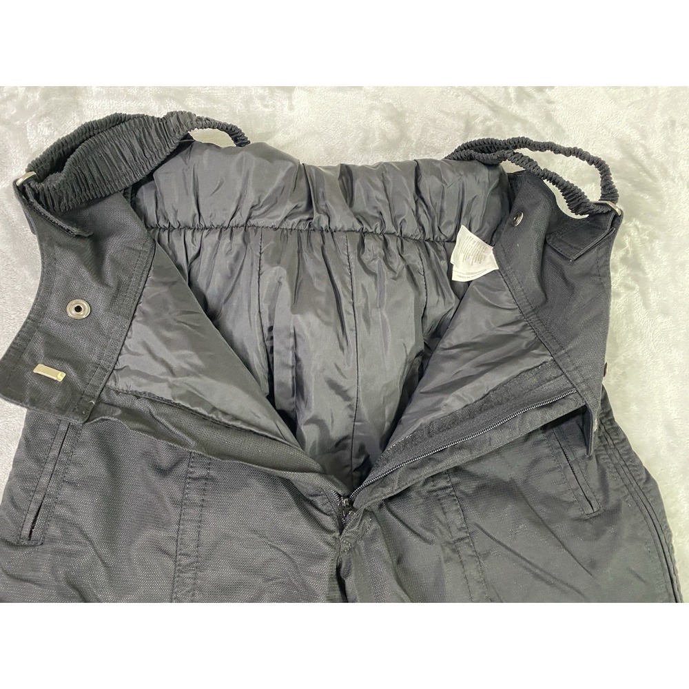 Vintage 80s Descente Ski Bib Men 34 Black Insulated Overalls Gold Alpine Retro - Picture 13 of 16